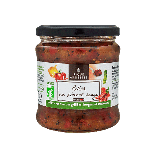 Pique Assiettes -- DDM 31.12.2024 Relish au piment rouge bio - 325 g